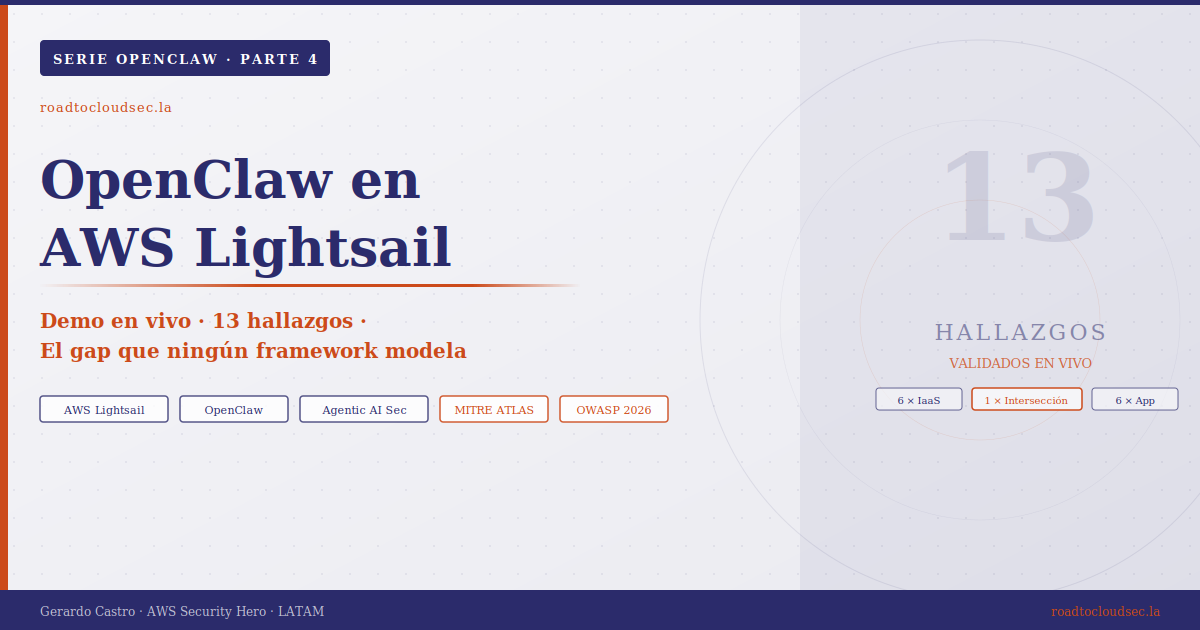 OpenClaw en AWS Lightsail: demo en vivo y el gap que ningún framework modela todavía — Parte 4